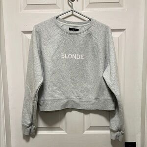 Brunette The Label | Gray | Cropped | CrewNeck | Blonde |Sweatshirt | Size L/XL